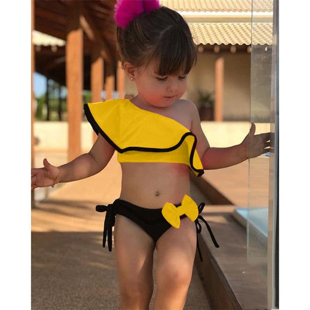 Loozykit 2019 Baby Kids Girl Two Piece Swimsuit Summer Child Swimwear For Water Sports Bikini Swim Dress Beach Bathing Costume