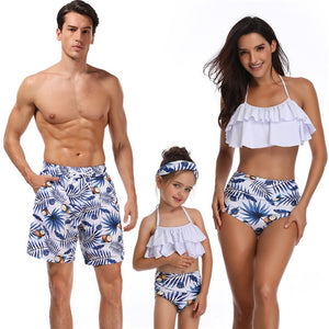 Matching Family Bathing Suit Father Mother Son Daughter Bikini Swimsuits For Dad Mom Boys Girl Children Kid Beach Short Swimwear